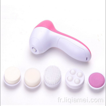 Brosse de nettoyage du visage électrique étanche de 5 en 1